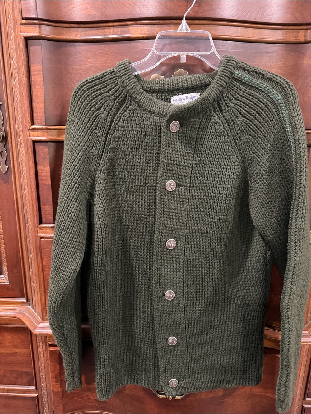 Men's Jonathan Richards 100% wool Cardigan Sweater 42M